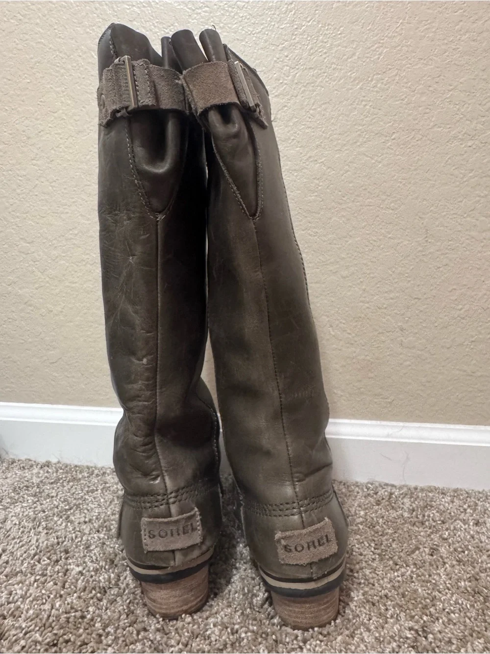 SOREL Women’s Tall Duck Boots in Olive Green